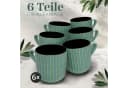 PURE LIVING Geschirr-Set Ribbed 6er-Set Grün Steingut Bild 3