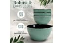 PURE LIVING Geschirr-Set Ribbed 6er-Set Grün Steingut Bild 5