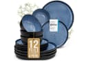 PURE LIVING INTERIOR DESIGN Geschirr-Set Ibiza 12-teilig Tiefblau Steingut Bild 2