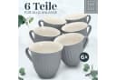 PURE LIVING Hygge Becher 6er-Set 435ml Graublau Steingut Bild 1