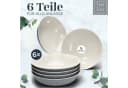 PURE LIVING Hygge Geschirr-Set 6-tlg. Suppenteller Steingut Graublau Bild 1