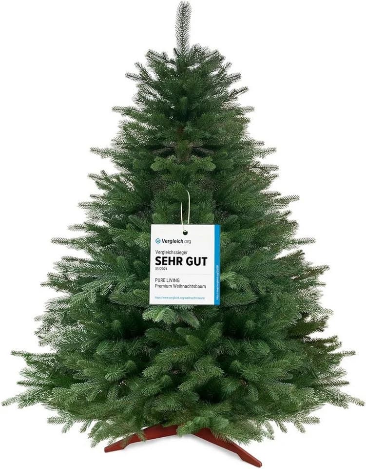 PURE LIVING Künstlicher Weihnachtsbaum 90 cm Nordmanntanne Grün PE-Spritzguss - Bild 2