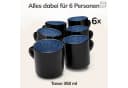 PURE LIVING INTERIOR DESIGN Geschirr-Set Ibiza Becher 6er-Set Tiefblau Steingut Bild 5