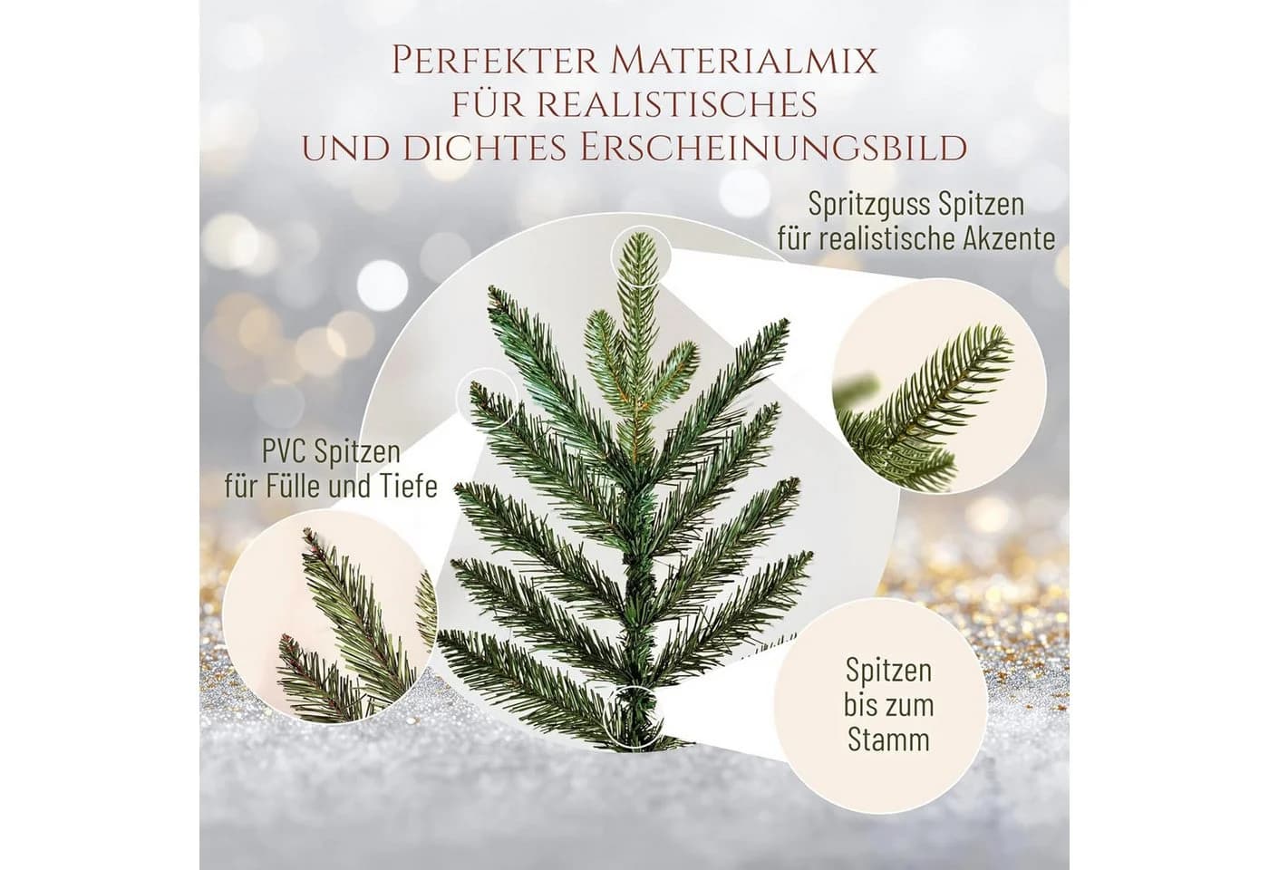 PURE LIVING INTERIOR DESIGN Künstlicher Weihnachtsbaum 90 cm Nordmanntanne - Bild 4