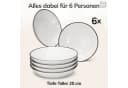 PURE LIVING INTERIOR DESIGN Geschirr-Set 6er Porzellan Weiß/Schwarz Skandi Bild 5