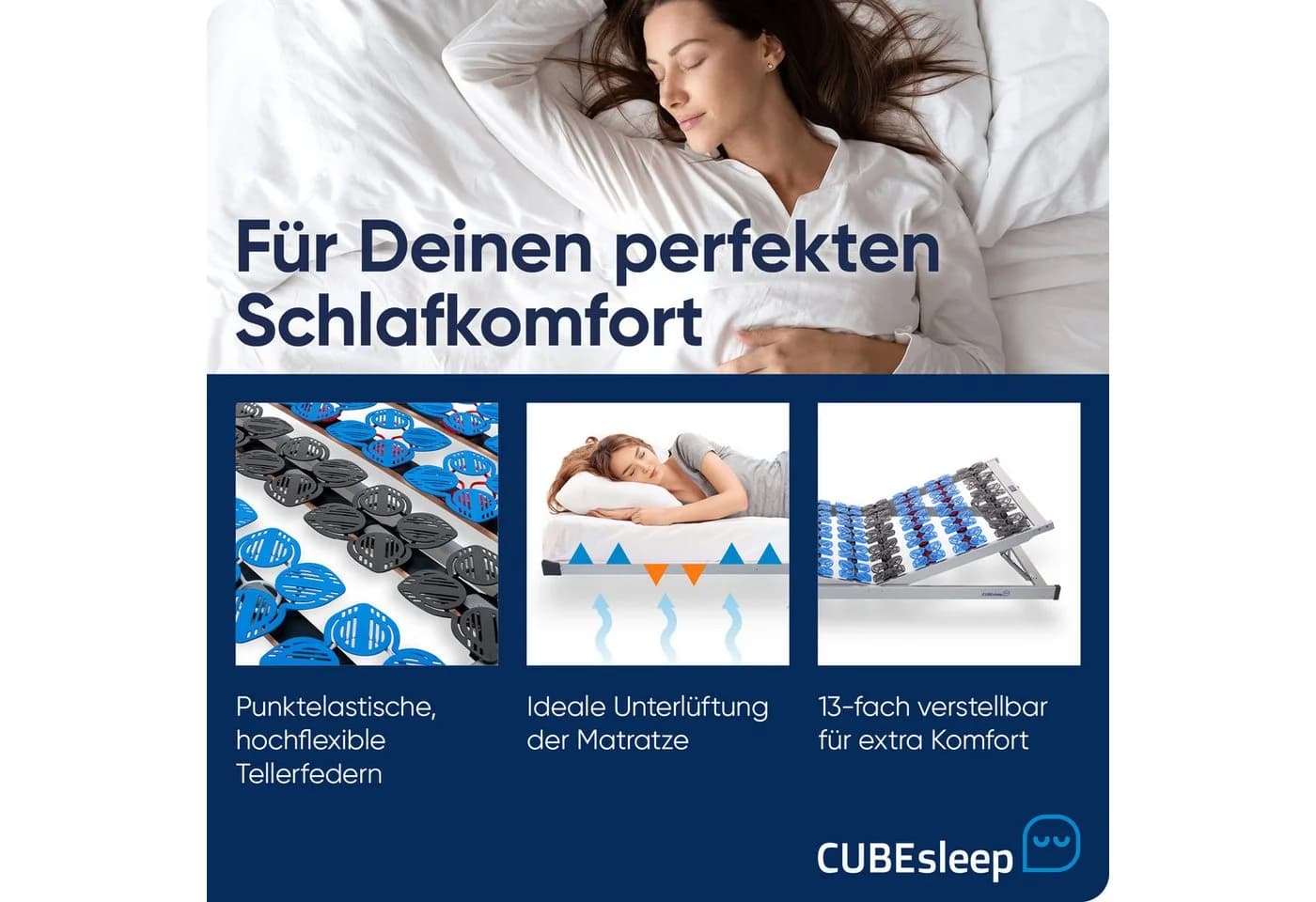 CUBEsleep Lattenrost Cloud KF Manuell Verstellbar 7 Zonen - Bild 4