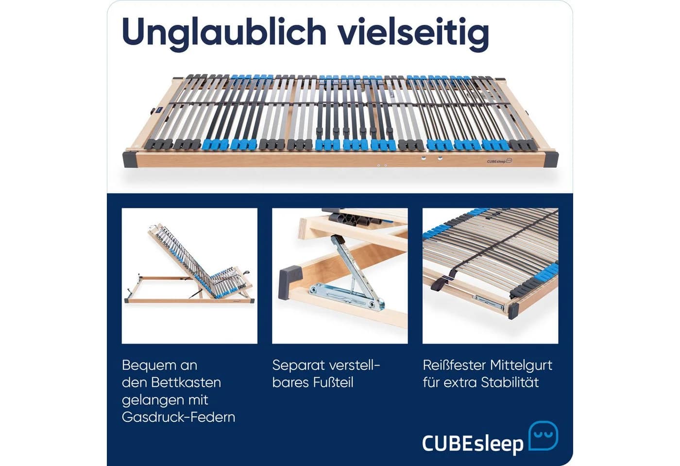 CUBEsleep Lattenrost Pure Eco verstellbar mit Bettkasten-Funktion - Bild 3