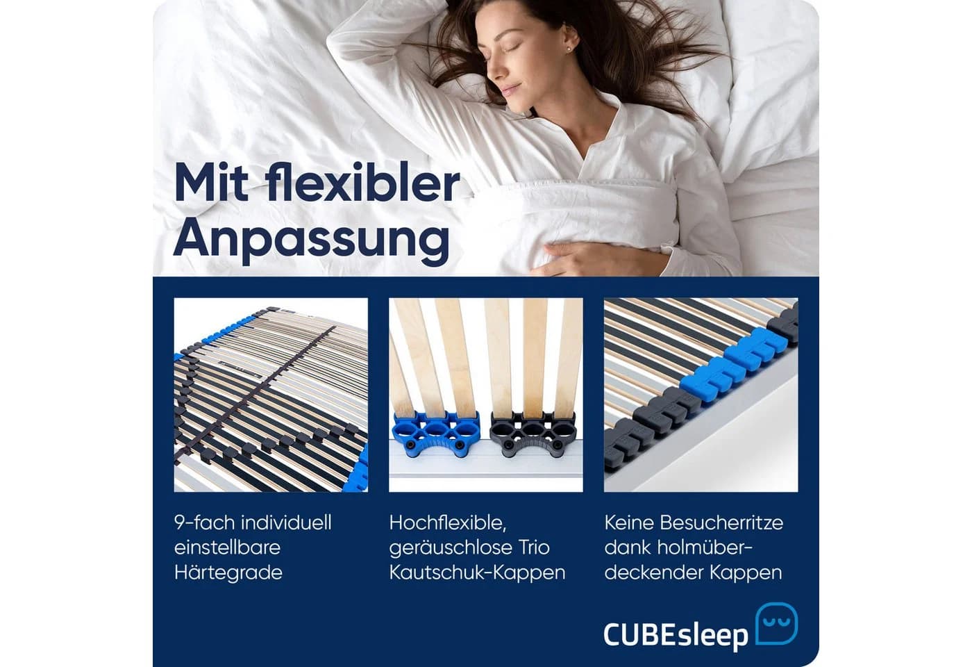 CUBEsleep Lattenrost Pure NV Doppelpack 44 Federleisten - Bild 3