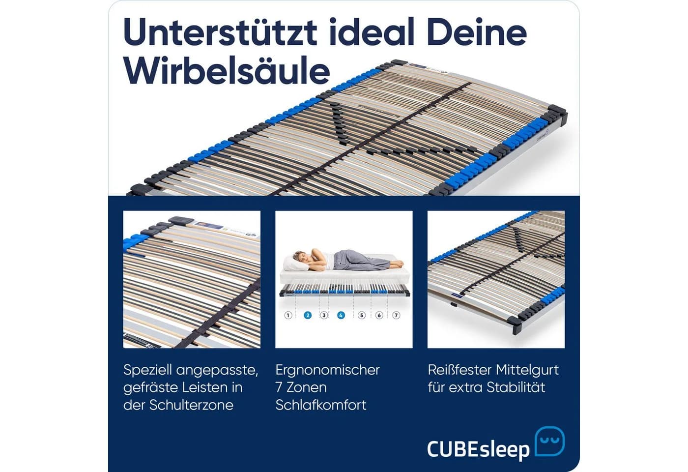 CUBEsleep Lattenrost Pure NV Doppelpack 44 Federleisten - Bild 4