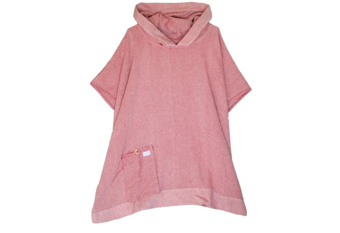 Lou-i Badeponcho Surfponcho Rot mit Kapuze und Tasche - Bild 3