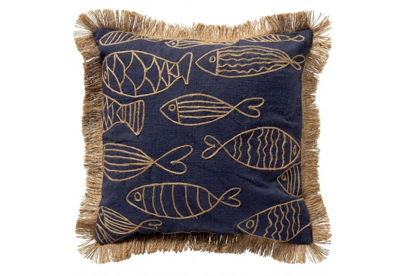 Dutch Decor Kissenhülle 'Nemo' Blau Fischmuster Fransen - Bild 2