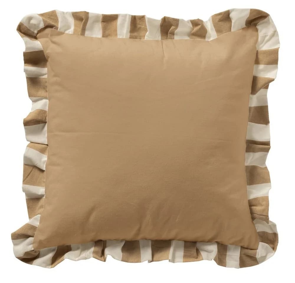 Dutch Decor Kissenhülle Bella Beige/Weiß Rüschen