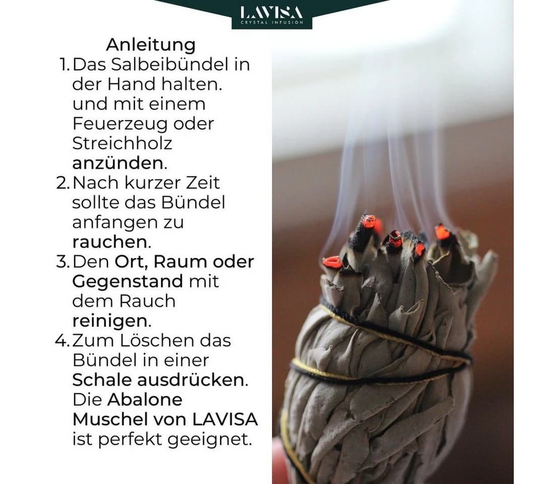 LAVISA Räucherkegel Weißer Salbei Premium mit Abalone Muschel - Bild 5