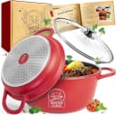 Krustenzauber Bräter Aluguss 28cm mit Glas- & Aludeckel rot Bild 2