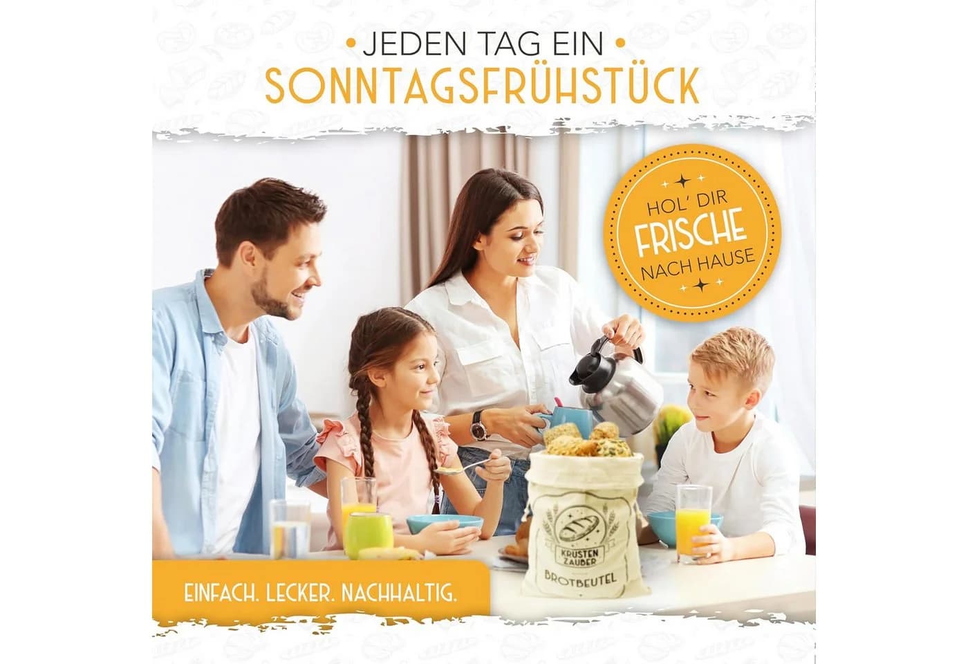 Krustenzauber Brottasche Leinen Brotbeutel Set 3-tlg.