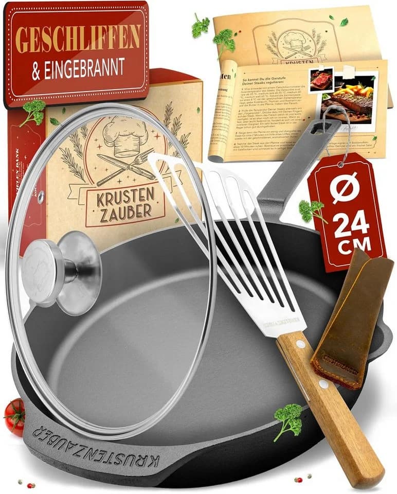 Krustenzauber Bratpfanne Gusseisen Induktion Fein Geschliffen - Bild 3