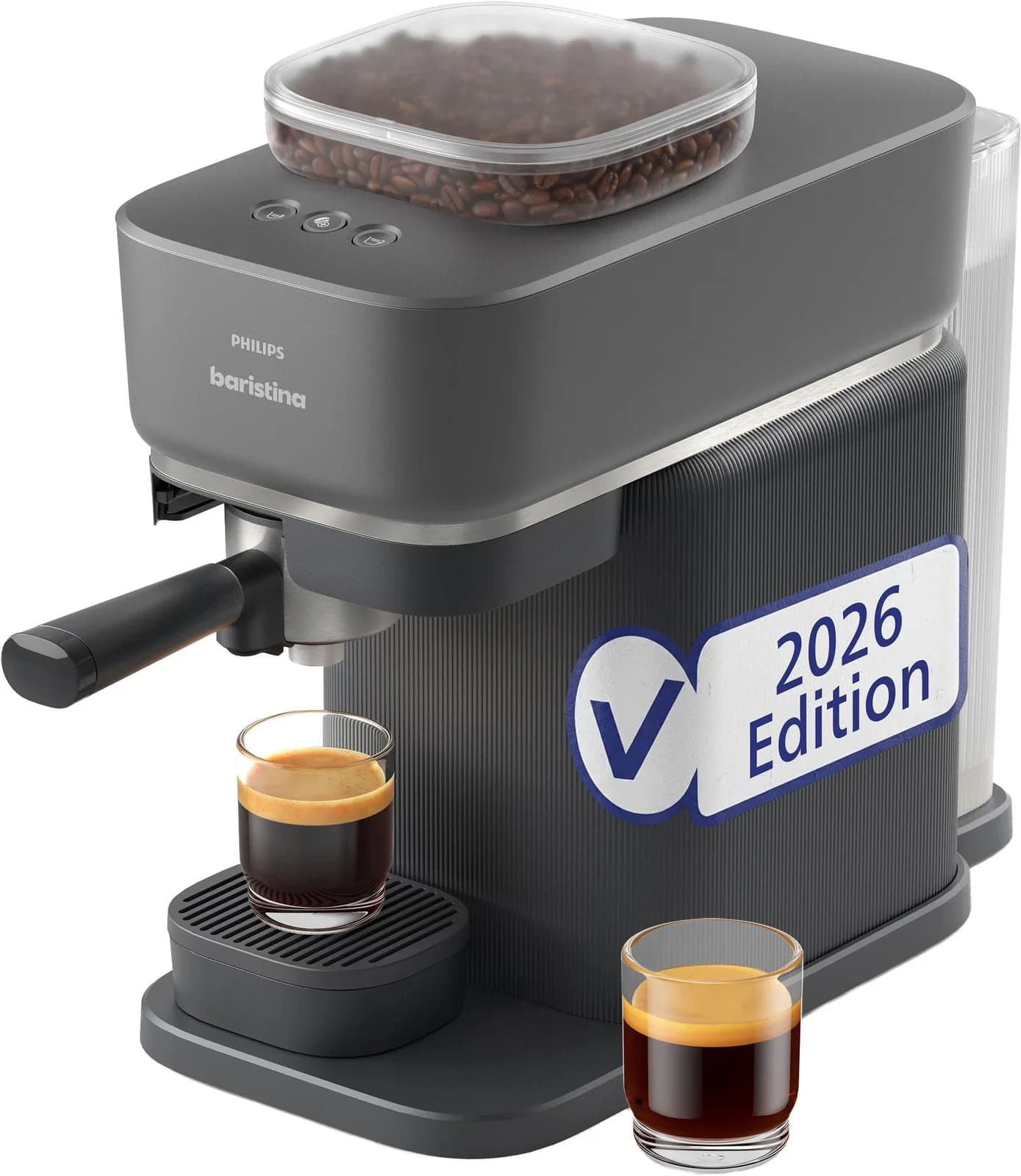 PHILIPS BARISTINA Espressomaschine BAR305/60 Schwarzgrau mit Mahlwerk