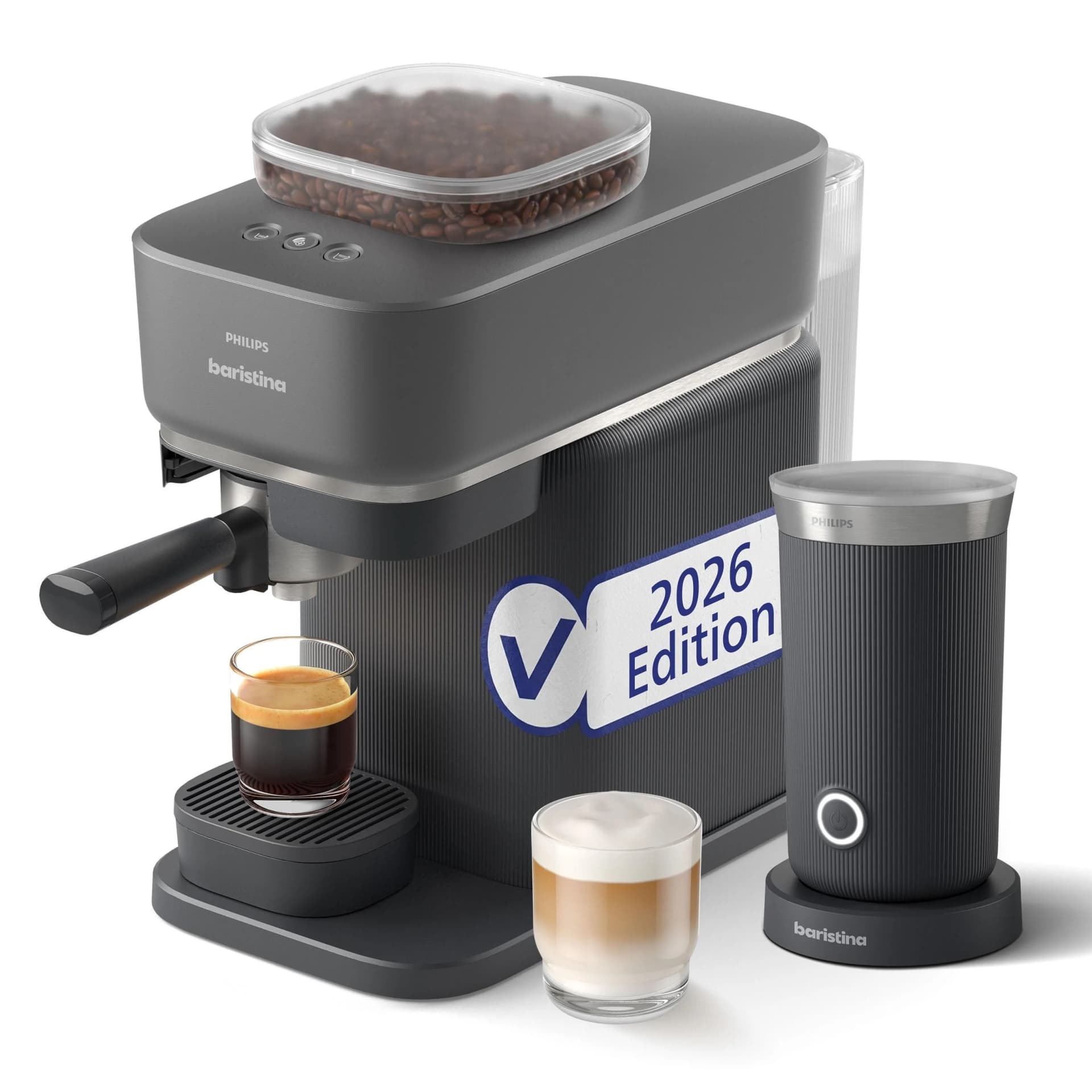 Philips Barista Espressomaschine mit Mahlwerk Schwarzgrau