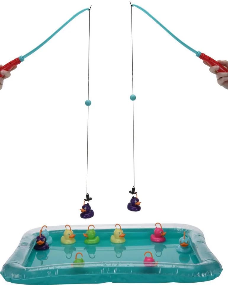Koopman Spielzeug-Gartenset Entenangeln Wasserspiel Angelspiel Pool + 10 Enten Bunt