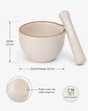 Maxwell & Williams Mörser mit Stößel 10 cm, Porzellan, Landhaus Beige Bild 1