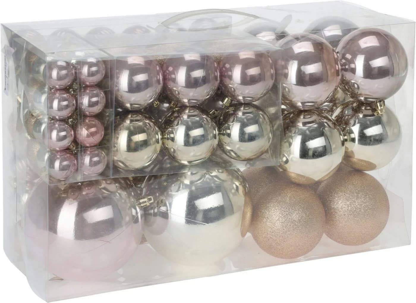 Koopman Weihnachtsbaumkugeln Rose-Gold Kunststoff 94er Set