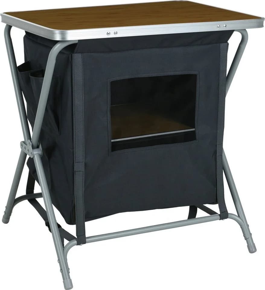 Koopman Campingtisch mit Schrank Aluminium Faltbar Holz-Optik - Bild 2