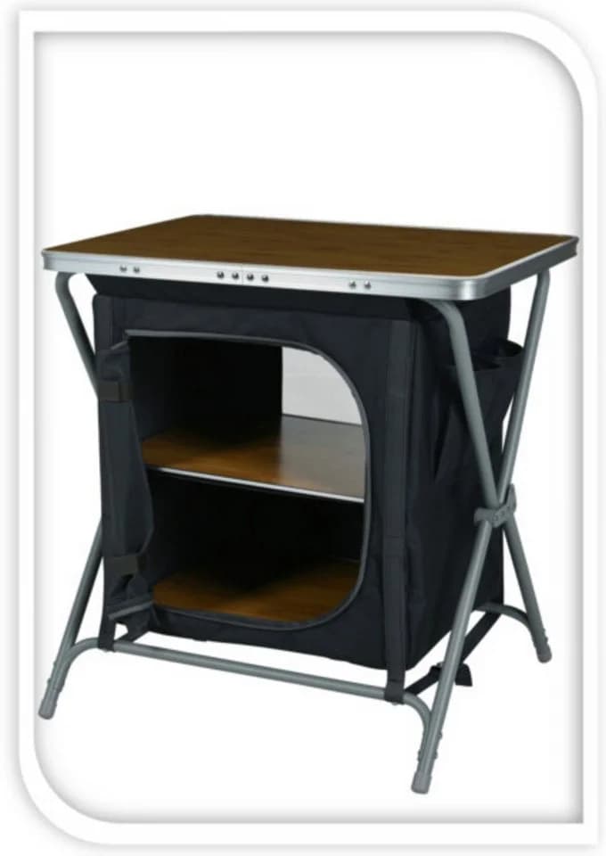 Koopman Campingtisch mit Schrank Aluminium Faltbar Holz-Optik - Bild 4