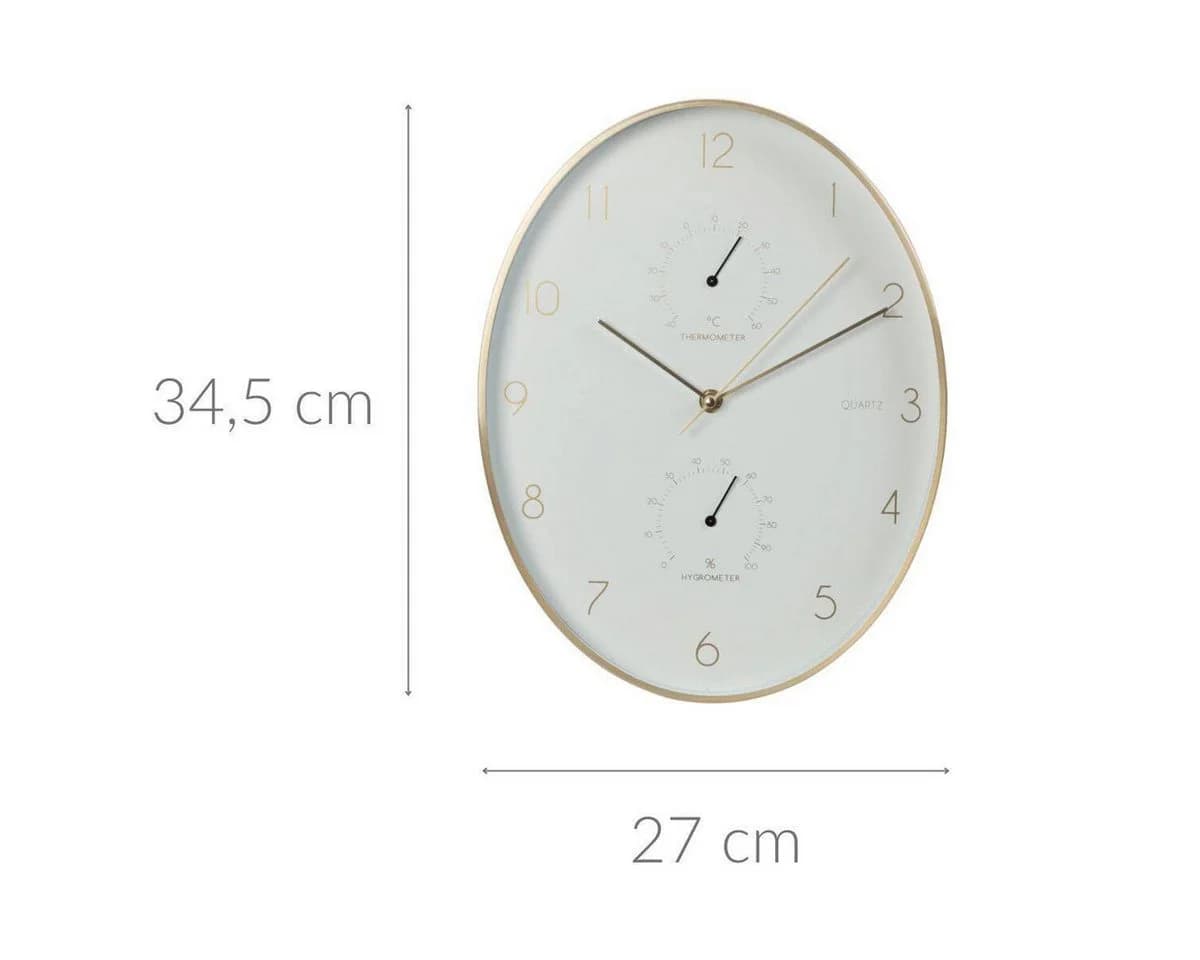 Home & styling collection Wanduhr mit Thermometer und Hygrometer Gold