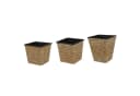 Home & styling collection Blumentopf 3er Set Braun Kunststoff Poly Rattan Optik Bild 1