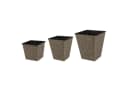 Home & styling collection Blumentopf 3er Set Braun Kunststoff Poly Rattan Optik Bild 3