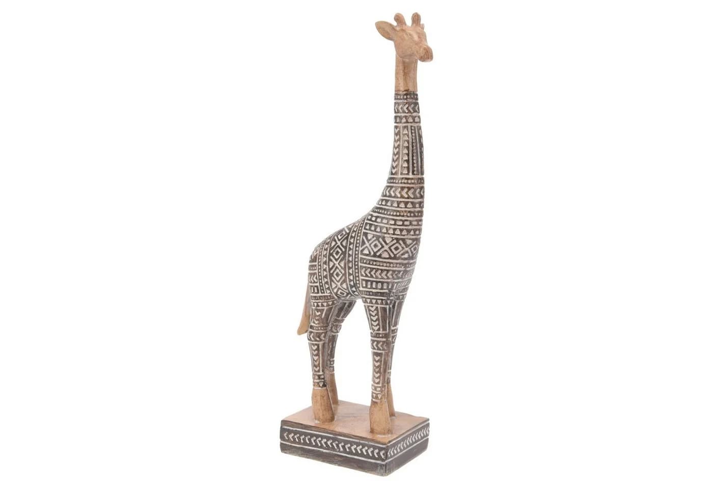Koopman Dekofigur Giraffe RIFFA Braun Kunststein