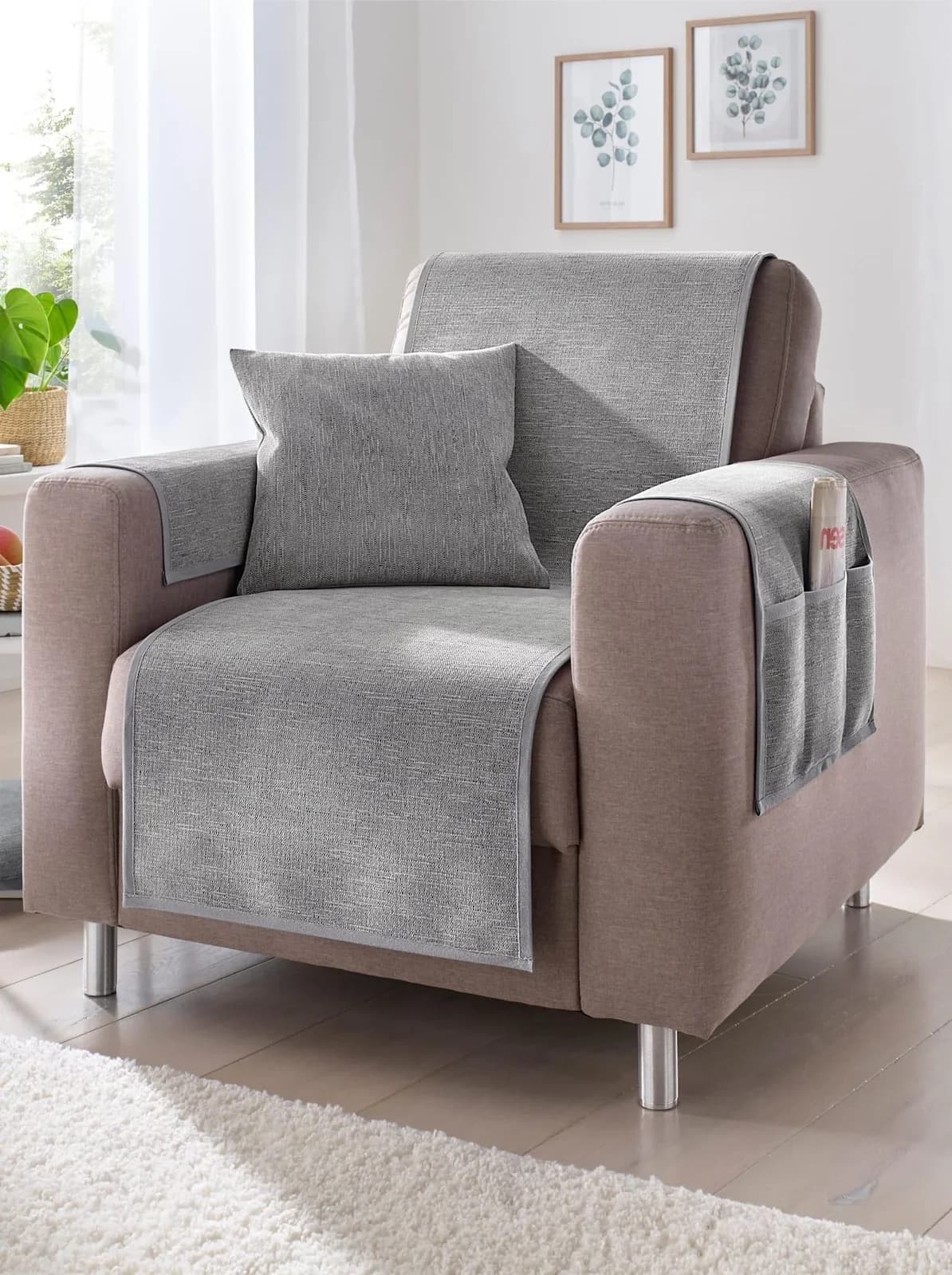 Tagesdecke Gr. 5 Grau 55% Polyacryl 25% Baumwolle 20% Polyester