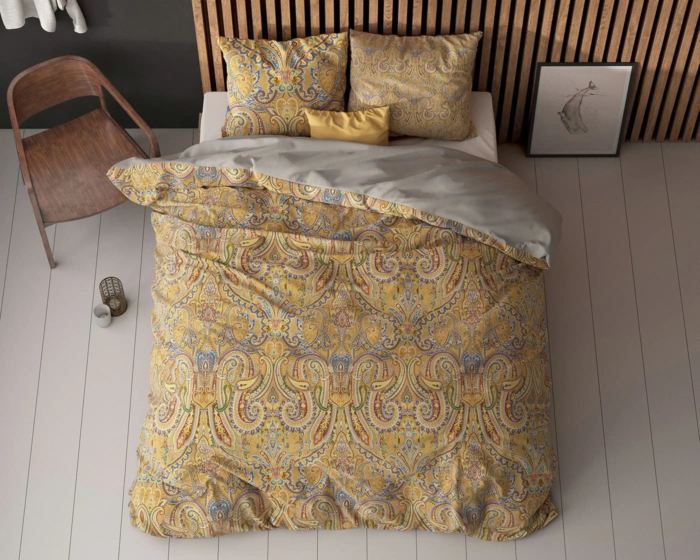 Sitheim-Europe Bettwäsche Emeline Gold Bettbezug mit Kissenbezug, Mikrofaser, 3 teilig