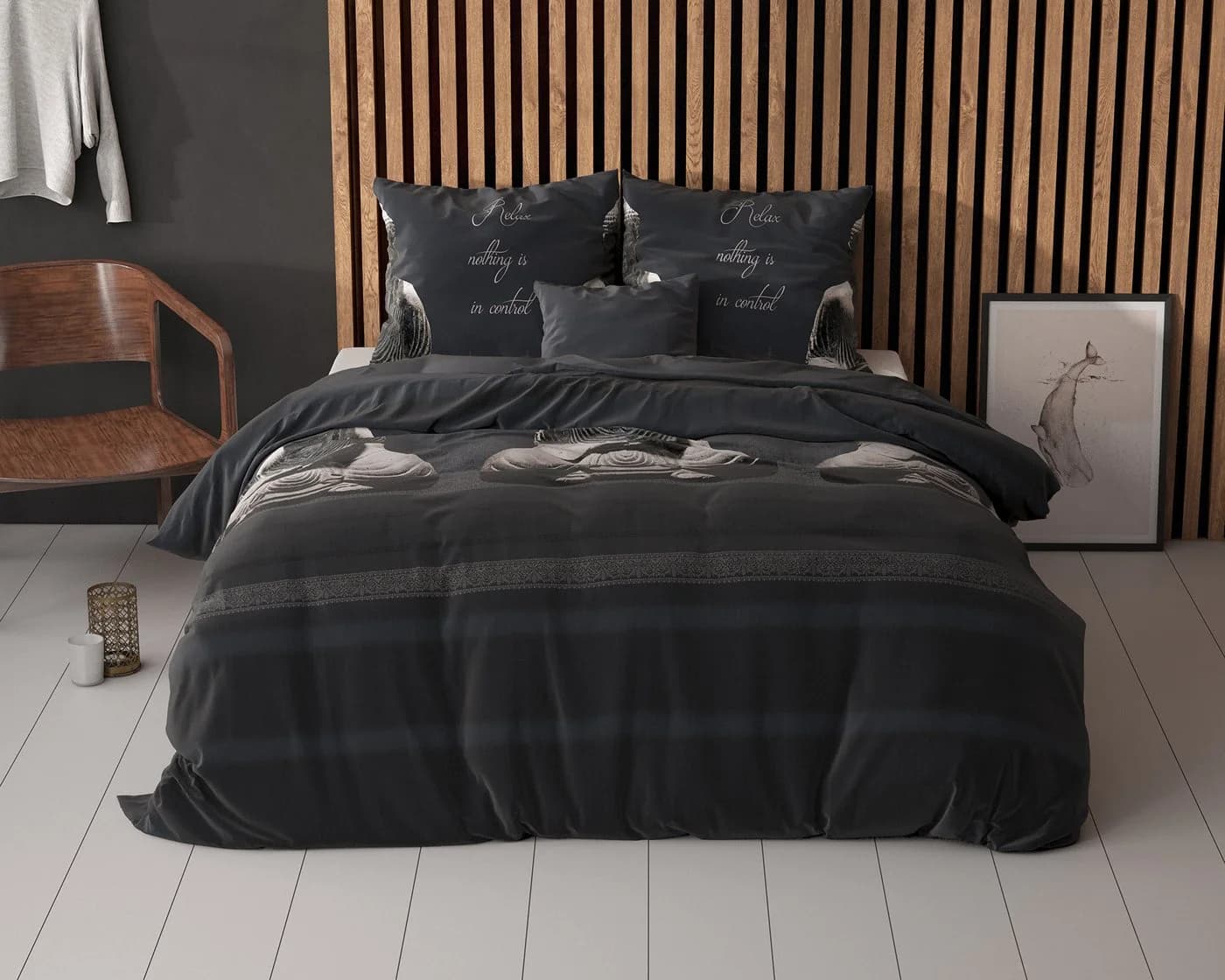 Sitheim-Europe Bettwäsche Buddha Elegance 3-teilig Grün Baumwolle-Polyester Mix