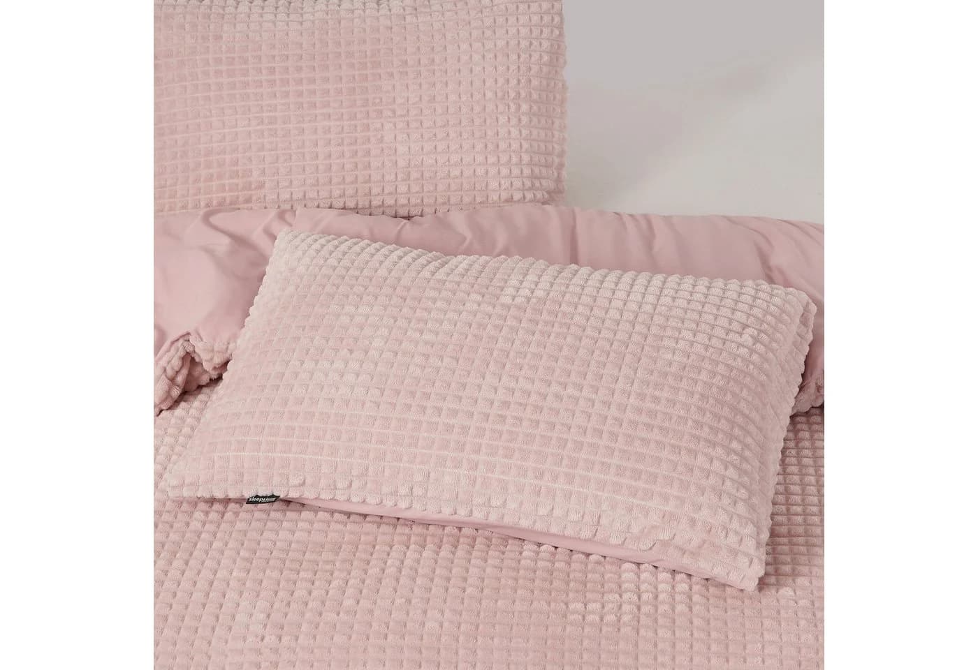 Sitheim-Europe Wendebettwäsche Rosa Teddy Check 3-teilig Mikrofaser - Bild 4