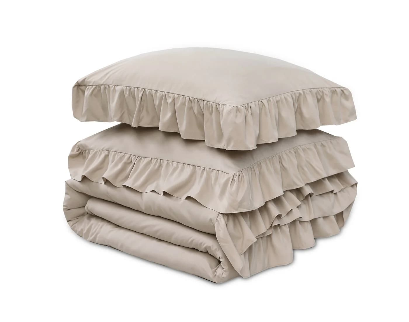 Sitheim-Europe Bettwäsche Ruffles Mikrofaser Braun 2-teilig - Bild 4