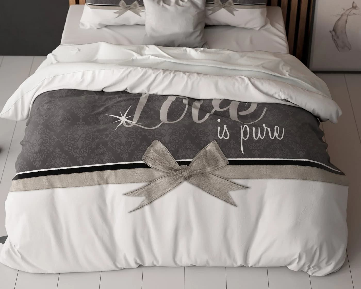 Sitheim-Europe Bettwäsche Pure Love 3-teilig Mikrofaser Weiß - Bild 5