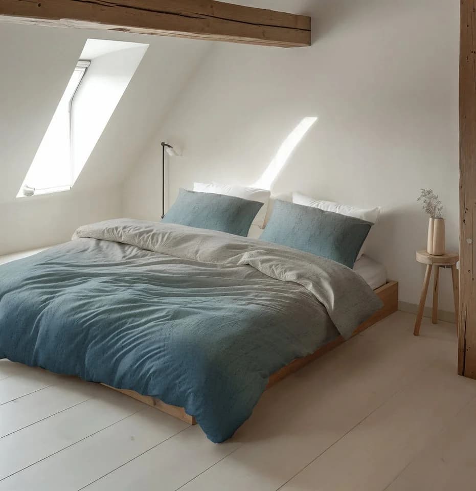 Sitheim® Bettwäsche Gradia Flanell 3-teilig Beige/Blau - Bild 4