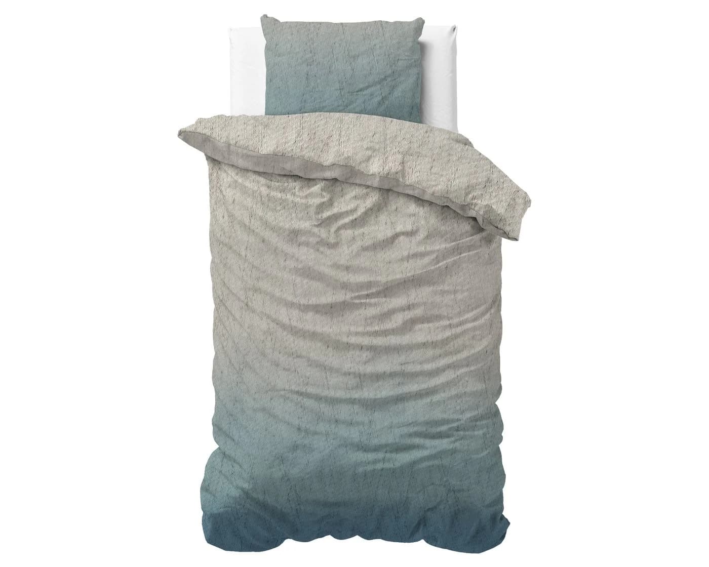 Sitheim® Bettwäsche Gradia Flanell 3-teilig Beige/Blau - Bild 5
