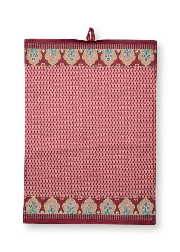 PiP Studio Geschirrtuch Flower Festival Dunkelrosa 50x70cm