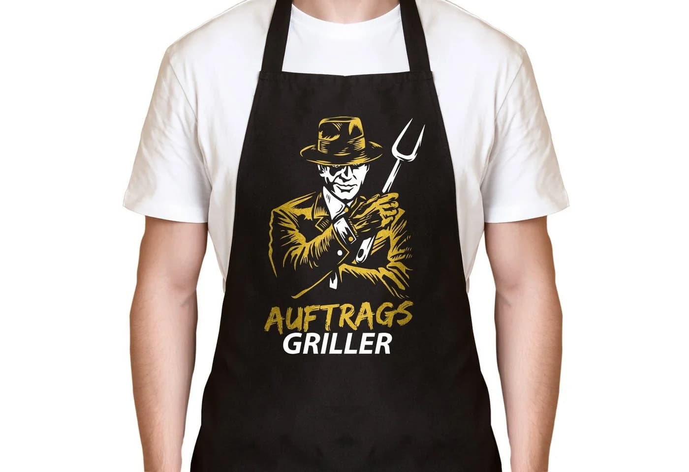 YORA Grillschürze für Männer Schwarz mit Urkunde - Bild 2