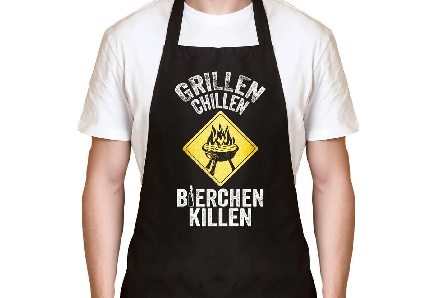 YORA Grillschürze für Männer lustig Schwarz mit Urkunde - Bild 2