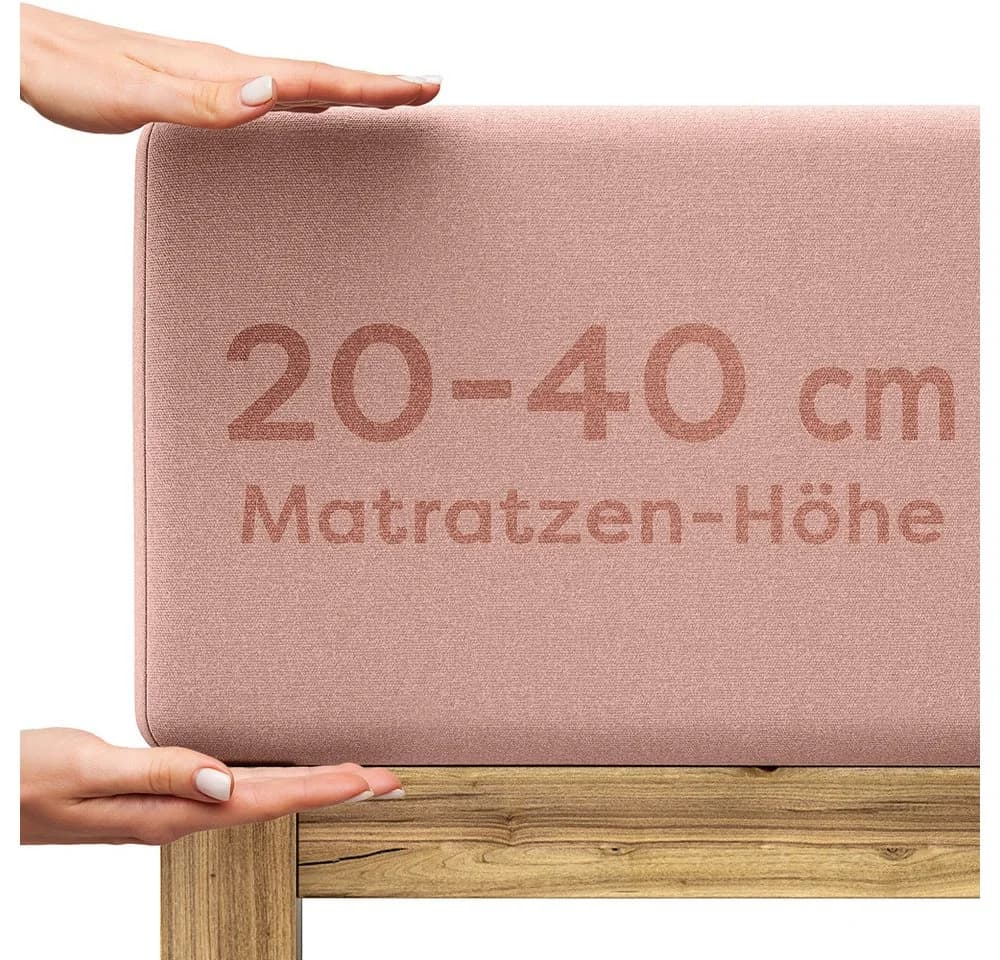 Wolkenfeld Spannbettlaken Rosa Jersey 40cm Steghöhe - Bild 5
