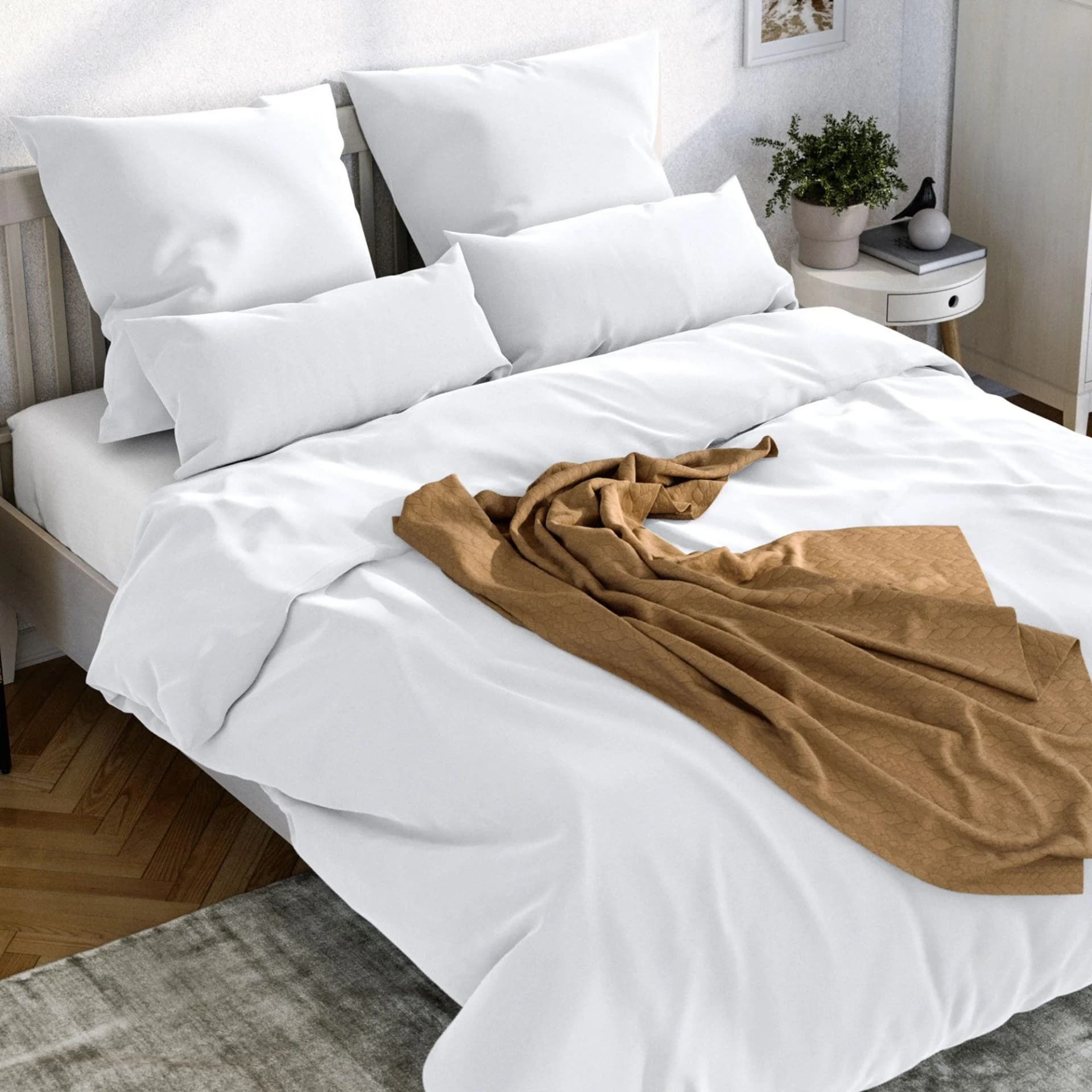Wolkenfeld Mako-Satin Baumwollsatin Sommerbettwäsche Weiß