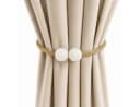 ELANOX Magnetische Raffhalter 2er Set mit Perlen Gold/Weiß Bild 2