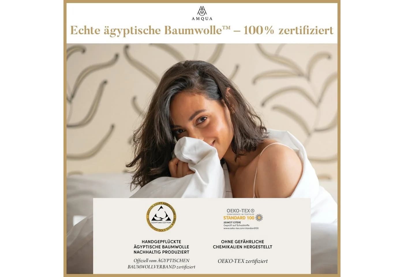 Amqua Kissenbezug Mako Satin 100% Baumwolle Verdeckter Reißverschluss - Bild 5