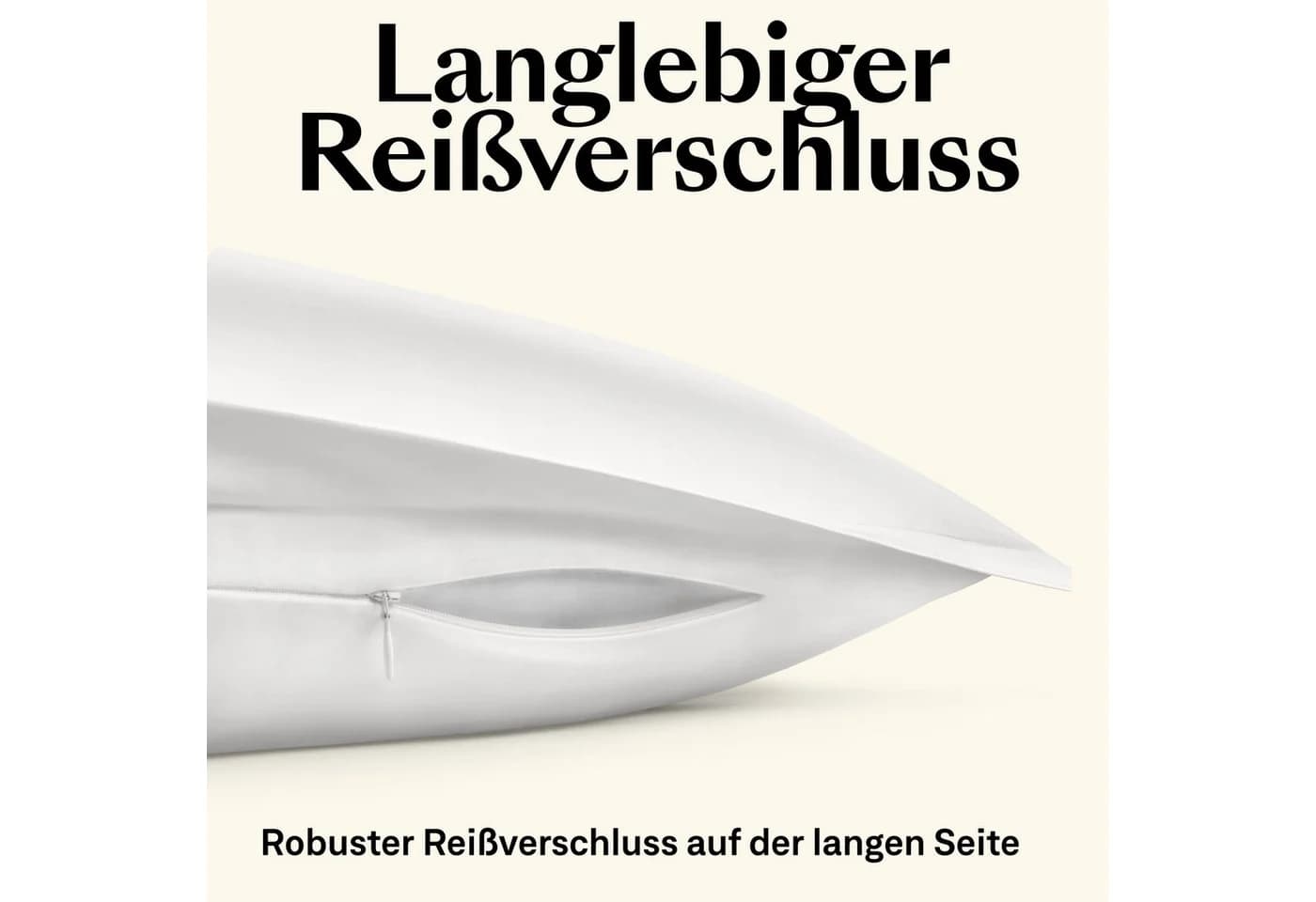 Amqua Bettwäsche Luxus Mako Satin 100% Baumwolle Grau/Weiß - Bild 5