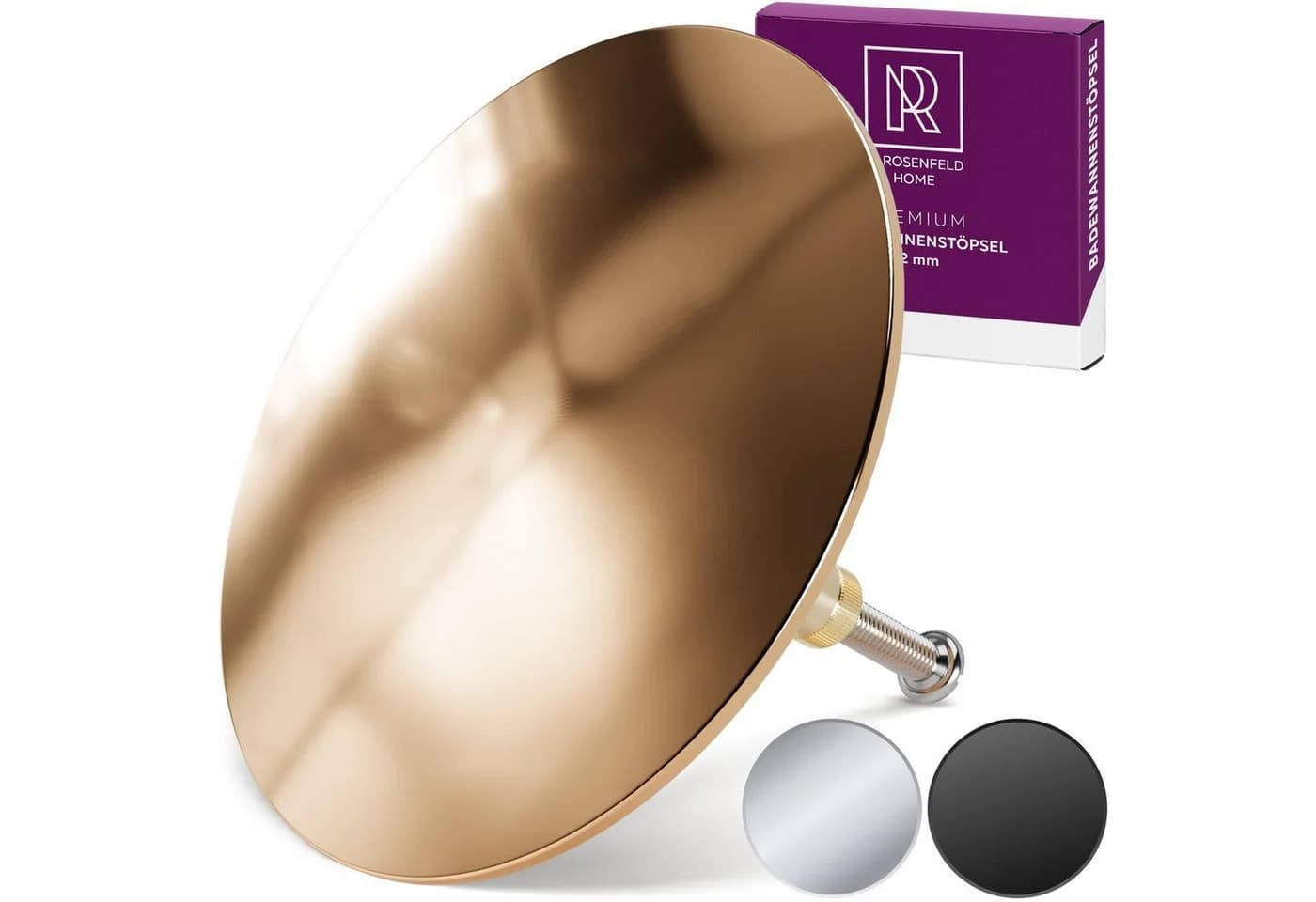M. Rosenfeld Gold Badewannenstöpsel Ø 72 mm mit Doppel Dichtung - Bild 2