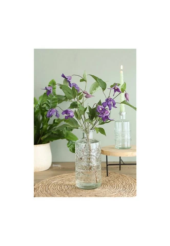 finehomegarden Dekovase 2x Glas Flasche BERLIN Ø9cm H21cm