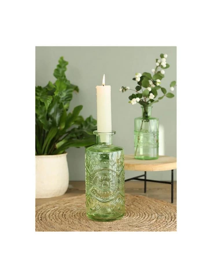 finehomegarden Dekovase 2x Glas Flasche BERLIN Ø9cm H21cm - Bild 4